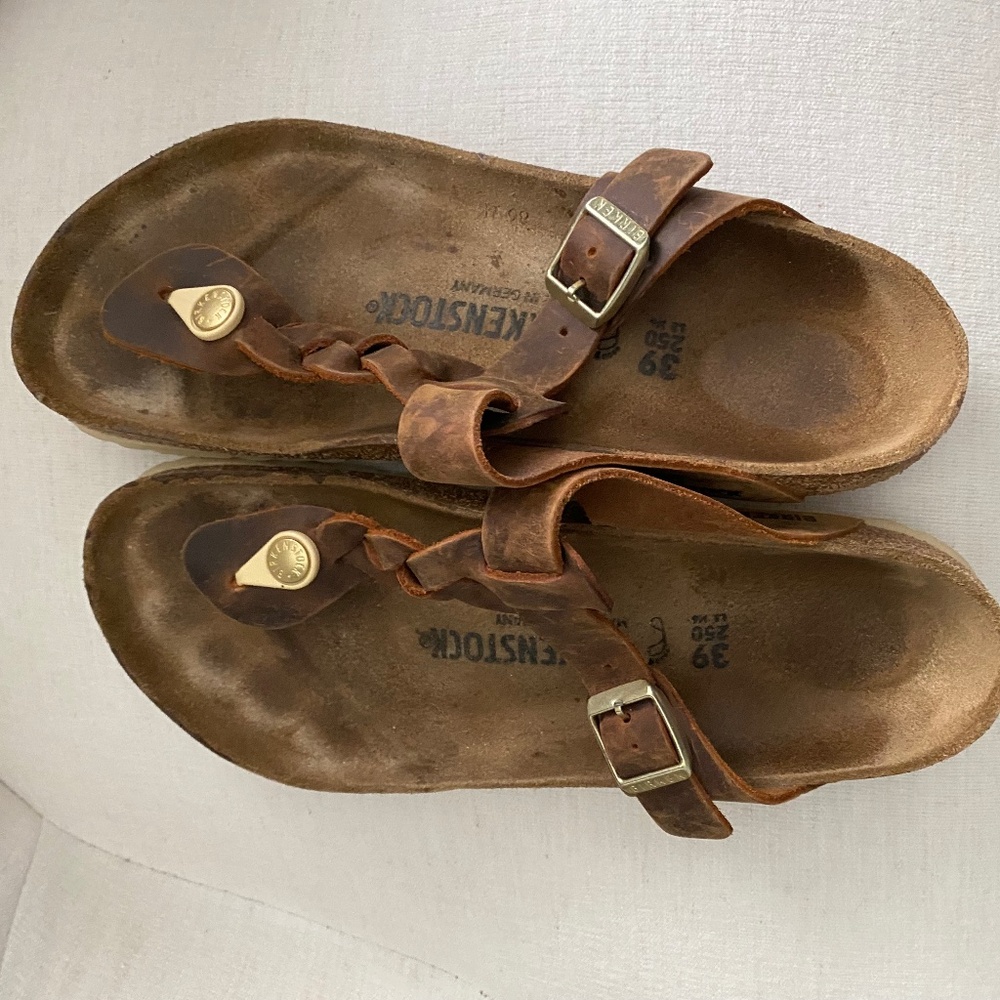 Birkenstock - Gizeh Braided - Cognac (brown) Oiled Leather, Sz 39